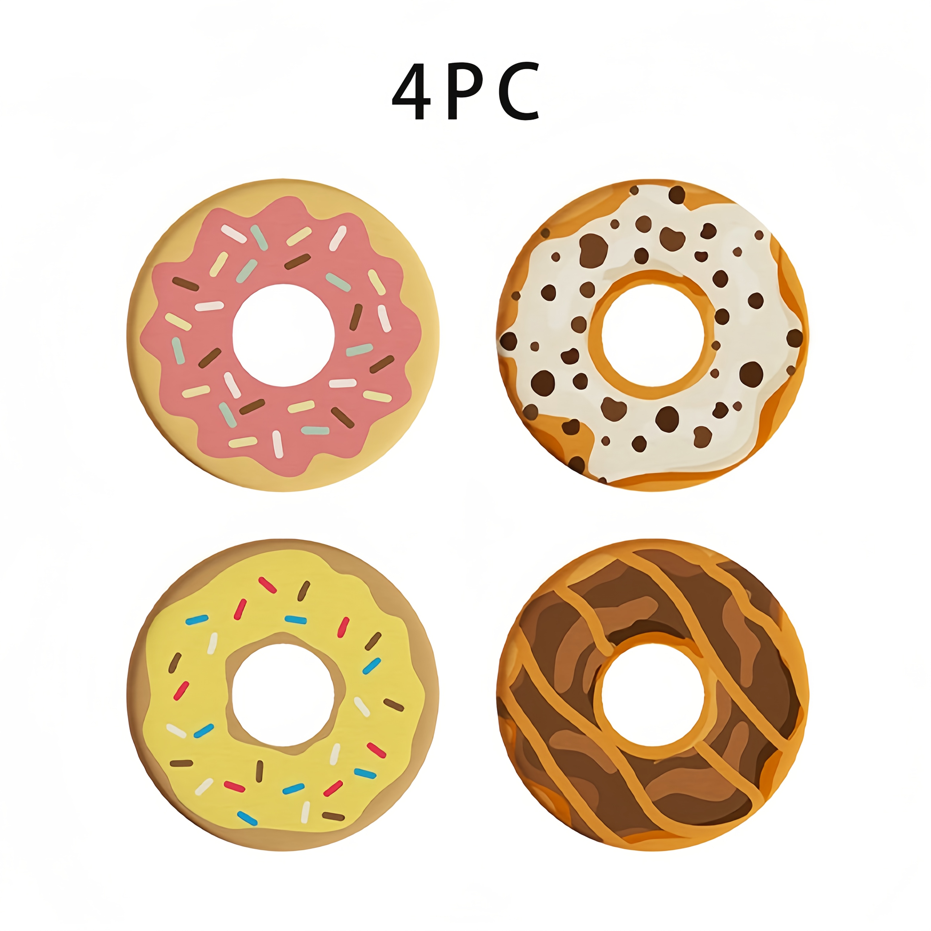 TEMU 4 pièces de dessous-de-verre en bois donut, nappes décoratives pour table et tasse - Déco