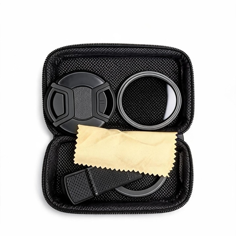 TEMU 5pcs Set Includes 1 Storage Bag, 1 Eyeglass Eraser, 1 Camera Cover, 1 Polarizer, And 1 Clip. Portable Clip-on Cpl Polarizer For Anti-reflection