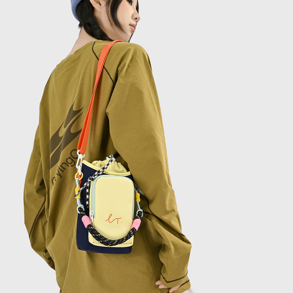 TEMU Bolso bandolera casual para mujer, bolso de con bloques de color para uso diario, salidas y viajes, neceser para teléfono, bolso de , color