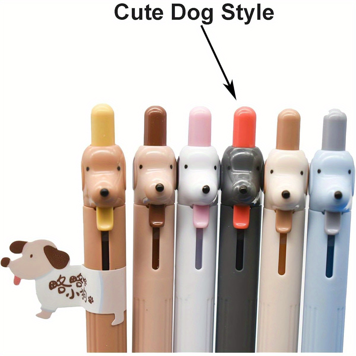 12pcs cute dog rollerball gel pens retractable cartoon tongue out puppy design quick   ink durable plastic for   party supplies dog accessories school stationery   design smooth writing Product details 6