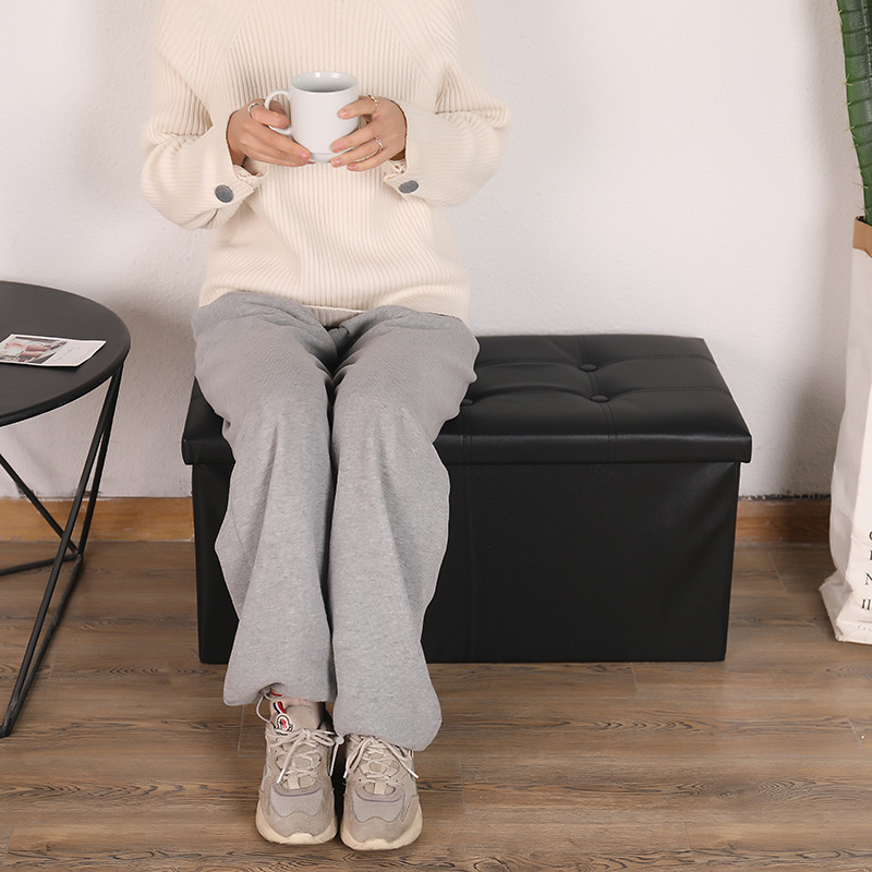 ledernes aufbewahrungs hocker minimalistischen modernen stil