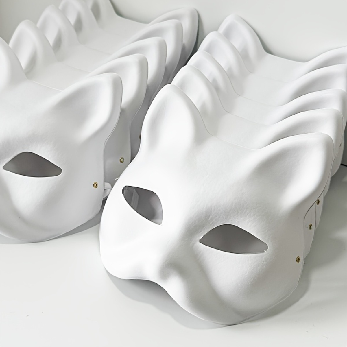 item picture 20pcs diy cat masks paintable paper   art masks   holiday parties costume parties diy graffiti and cosplay