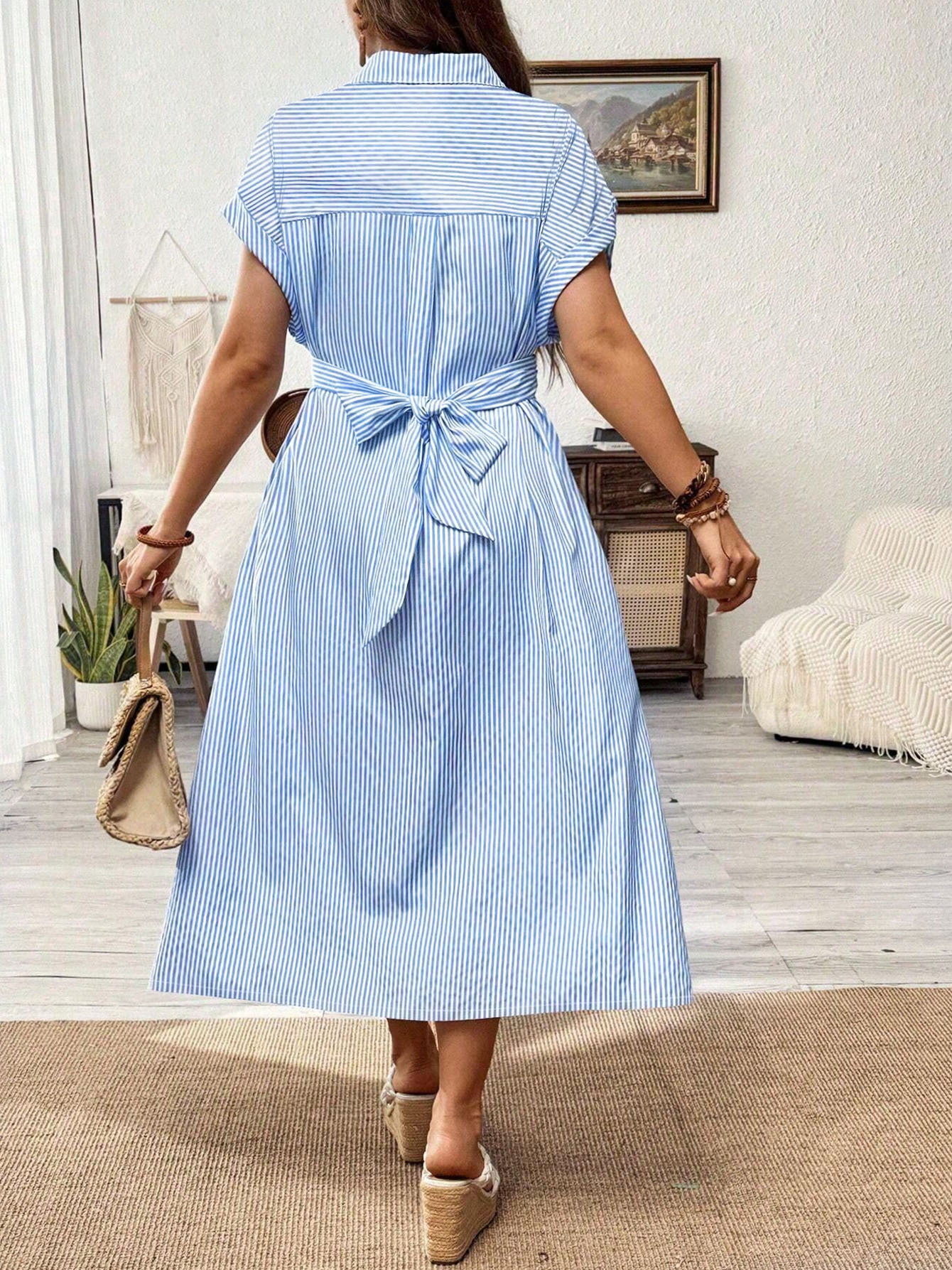 robe chemise à rayures taille femme ceinture robe Temu Belgium