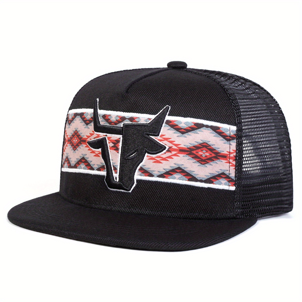 TEMU Casquette de Baseball Réglable pour Hommes AR | Design d' de Multicolore | Dos en Respirante | Chapeau Snapback en Polyester pour l'Extérieur et