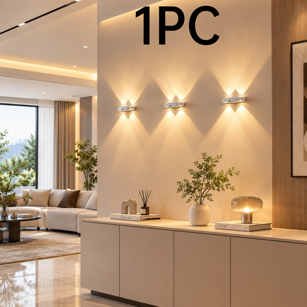 TEMU 1pc Dual Pupils 4 Dual Sensing Light Led Wall Lamp, Tricolor Changing Light, Modern Up And Down Wall Lamp, Cool White//warm White, Minimalist