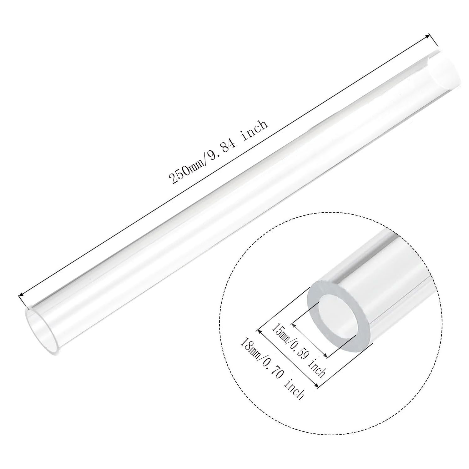 TEMU 1pc 250mm Acrylic Tube Rigid Pipe Wall Thickness Round Cylinder Clear Pipe Hard Acrylic Tube For