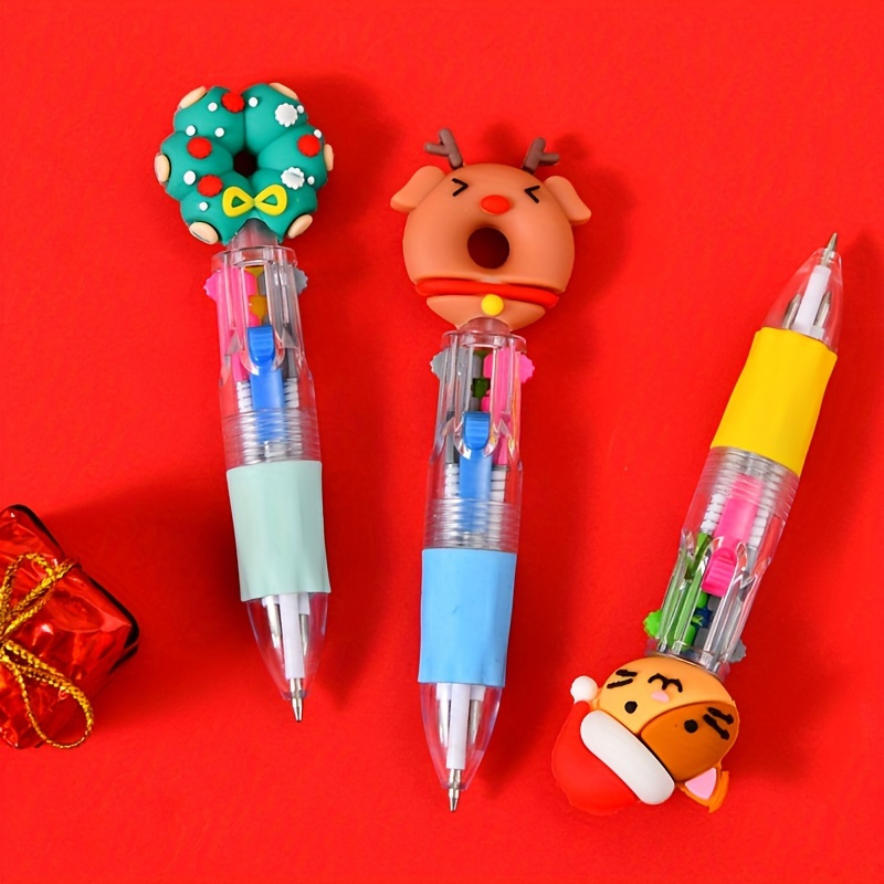 32pcs/24pcs/16pcs/8pcs 8/16/24/32pcs Christmas Mini Fun Ballpoint Pens, Whimsical Vibrant Design, Soft Silicone Grip, Ergonomic Design, Suitable for Office and Holiday Gifts, Christmas, Halloween, New Year, Back-to-School Season, Chinese New Year