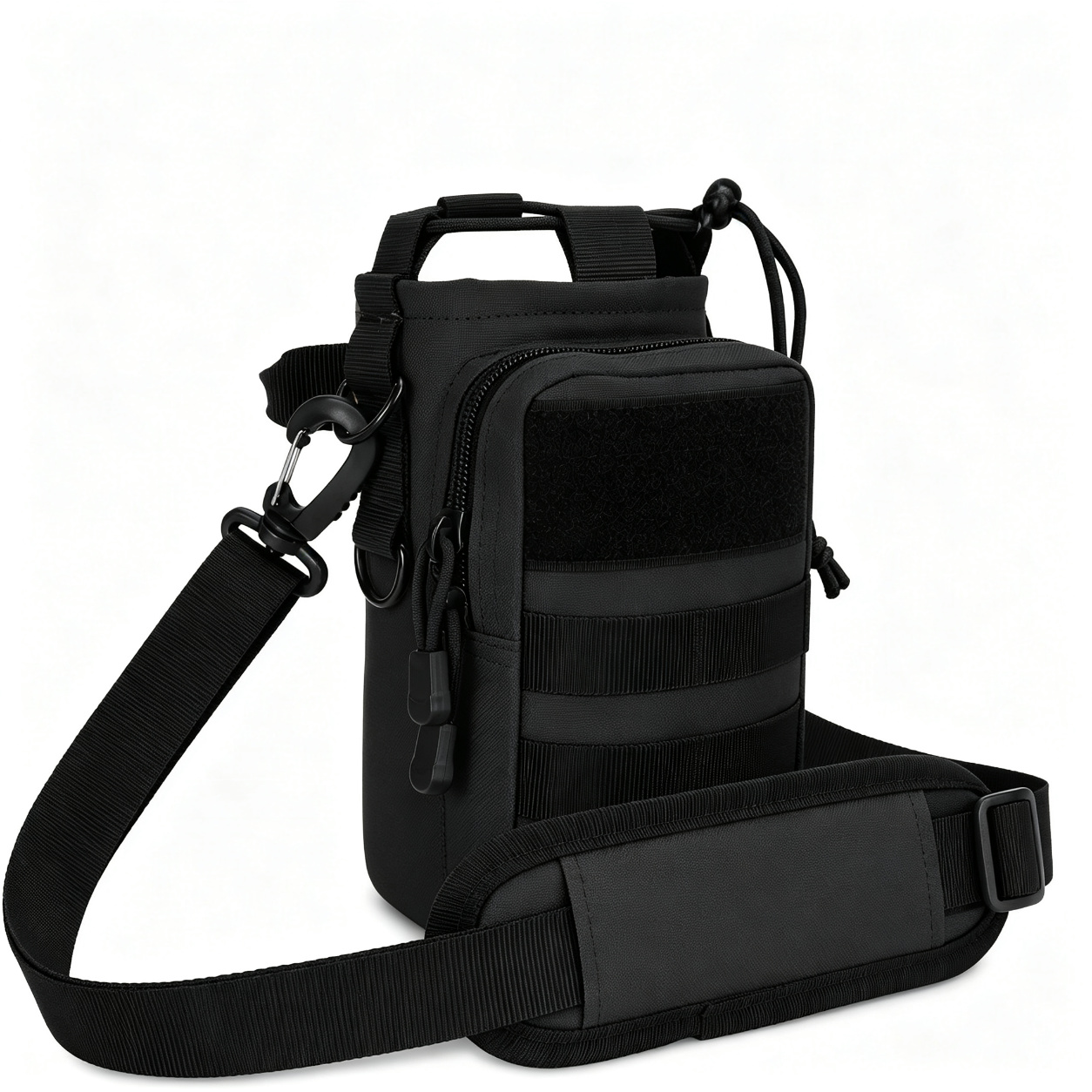 TEMU Tactical Water Bottle Bag, Compatible With Molle System, Equipped With Climbing Buckle, Adjustable Shoulder Strap And Multiple Pockets, Suitable