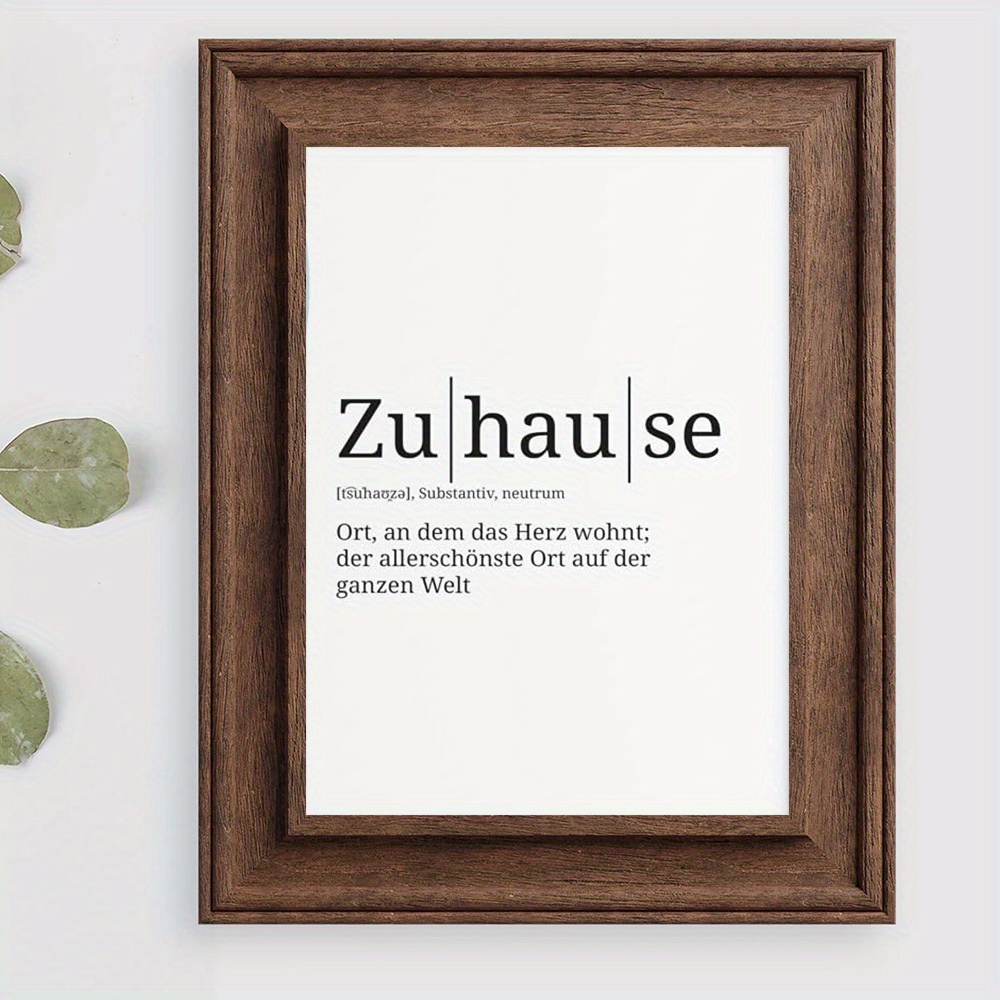 

1pc German "zuhause" Art Print - Minimalist Decor, "ort, An Dem Das Herz Wohnt" (place Where Lives), Wall Art For Living Room Or Entryway,