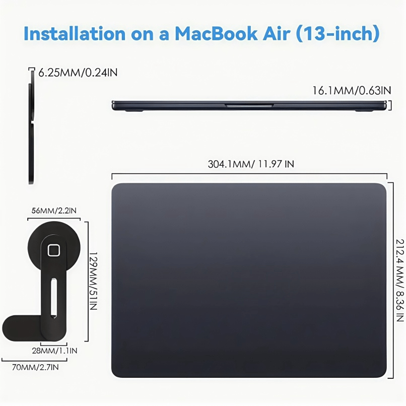 A Lightweight And Portable Magnetic Phone Stand, Compatible with All Phone Models, Rotatable, Waterproof And Rustproof, Adjustable Side Mount for Monitors, Designed for Laptop Expansion.
