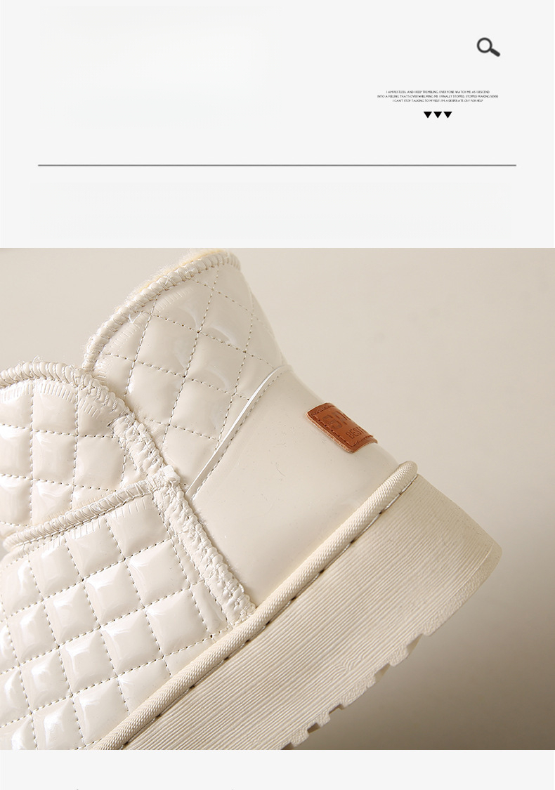 womens winter snow boots with h shaped lift height increase high quality non slip fleece lined thickened pu upper rubber sole beige black grey warm ankle boots for   slush all terrain Product details 8