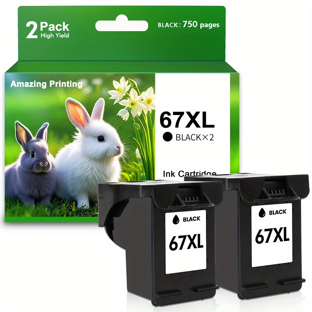 TEMU 1/2 Packs Remanufactured 67xl Ink Cartridge Set Replacement For 67 67xl 67 Xl For 67xl For 2755e 2700 4155e 2755 2700e 6055e 6400 6000 Printer