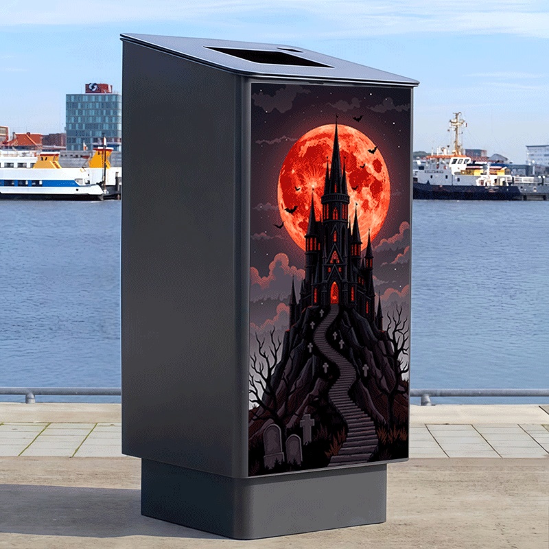 [2d 평면 인쇄] 1개   스티커 37 x 82 cm 피의 밤 성 테마 디자인 벽 데칼 자가 접착 주방   장식 ( , 벽, 홈 데코에 적합)