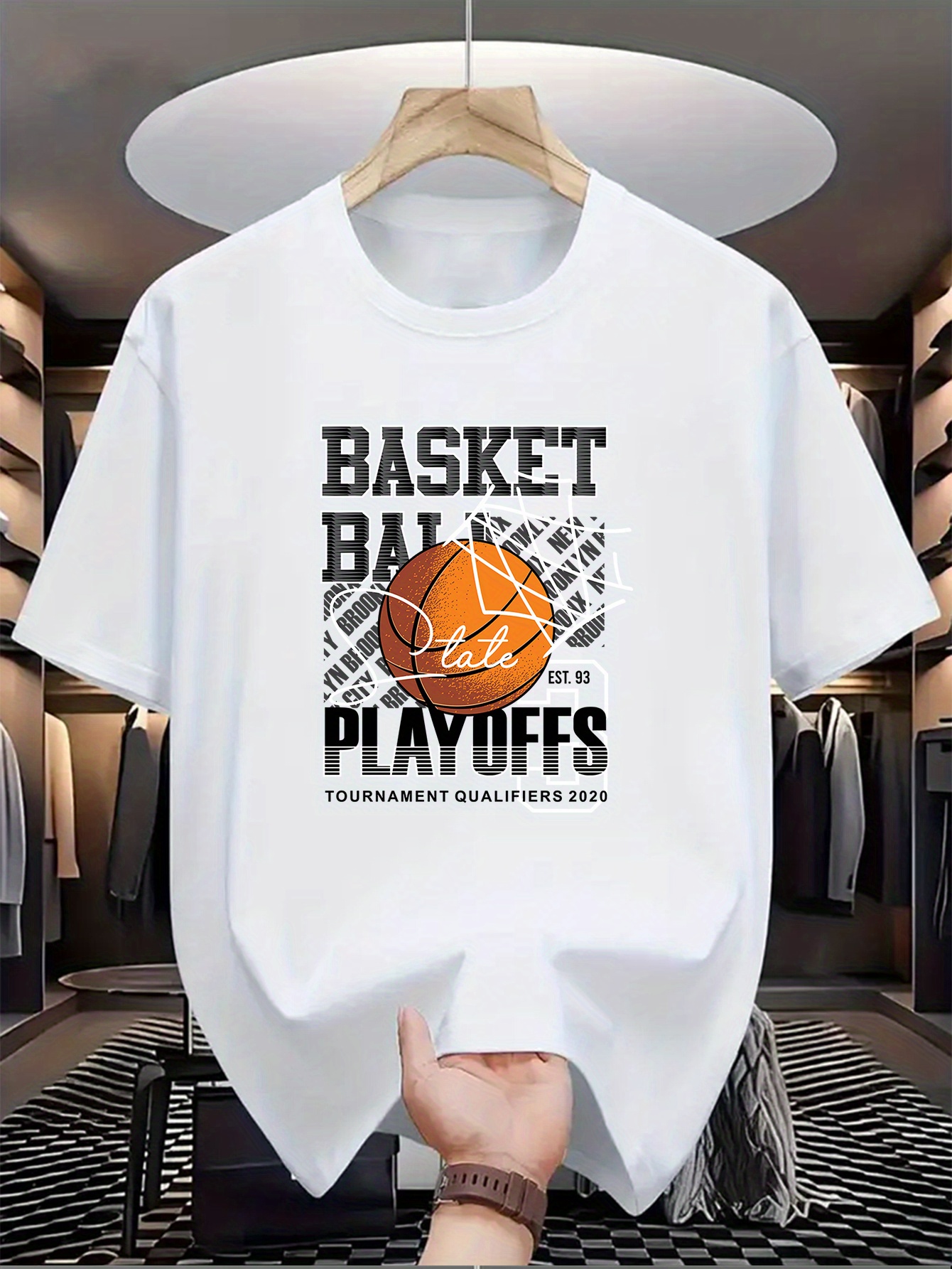 t shirt basket ball homme été col rond Temu Mauritius