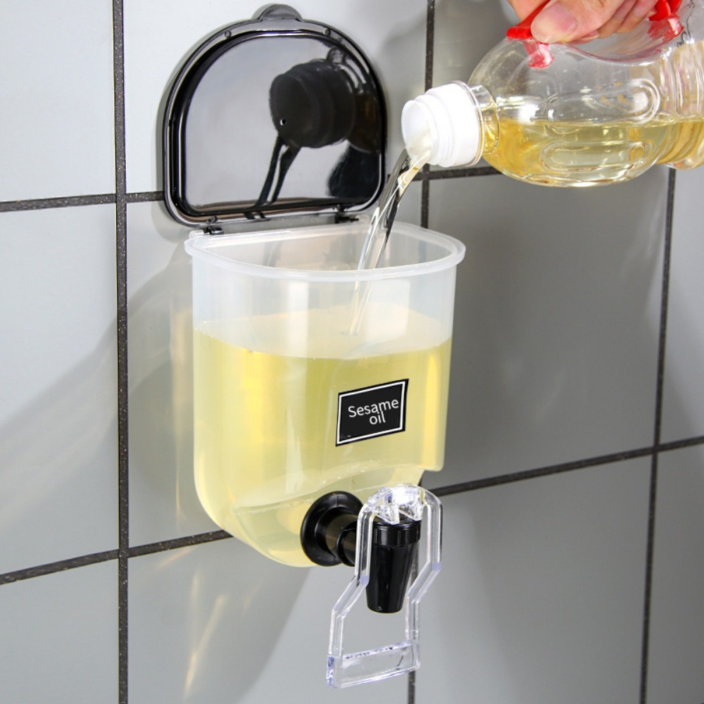 

1pc Wall-mounted Dispenser For Kitchen And Bathroom - Multifunctional, Manual, Plastic, For Soap And Shampoo, No Power Needed, 5.71" X 4.33