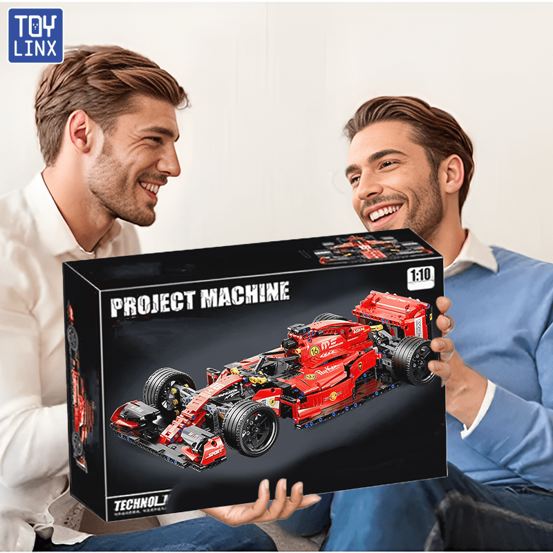 1163 stuks 1:10 schaal! Rode Formule Racing Bouwblokken, Modulaire Yan Hart, Ingebouwd Veld en Thermodynamica, Beleef het Racen in Snelheid. Kerstmis Halloween Nieuwjaarscadeaus voor raceliefhebbers collectie display
