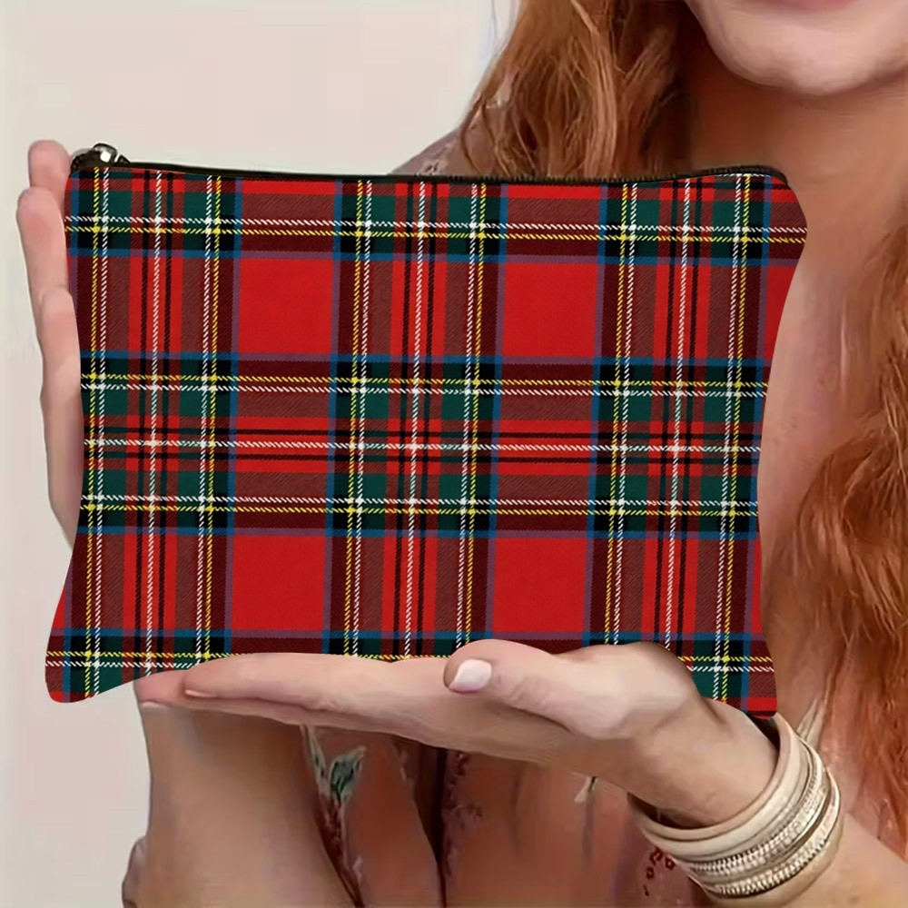 TEMU 1pc Royal Stewart Tartan By Davidrmurphy Makeup Bag - Handbag - Toiletry Bag - Pencil Case - Gift Bag,cosmetic Storage, And Essentials Perfect