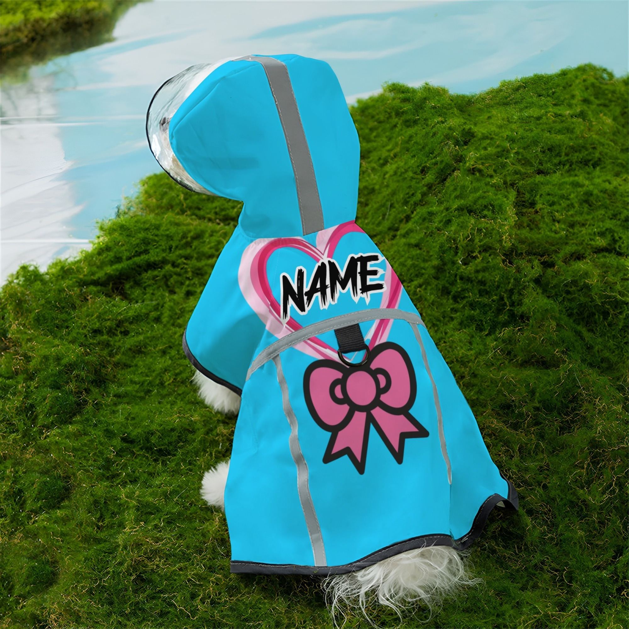 TEMU Customized Letter Dog Raincoat Deep-spin Pet Coat, Machine Washable, Adjustable, Shoulder Strap Suitable For Small And Large Dogs, Personalized