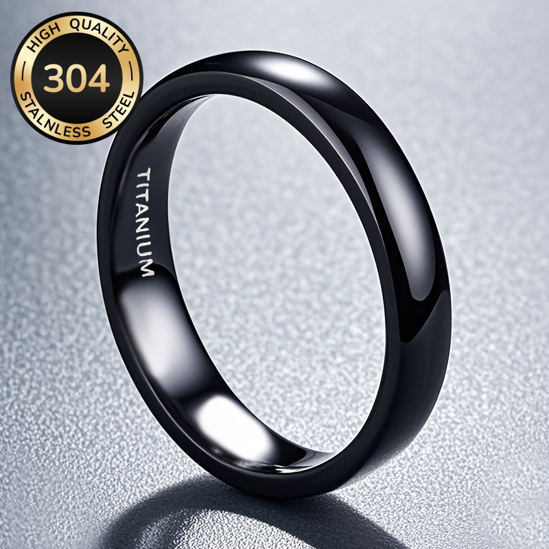 High Quality Stainless Steel Black Thin Ring, Unisex