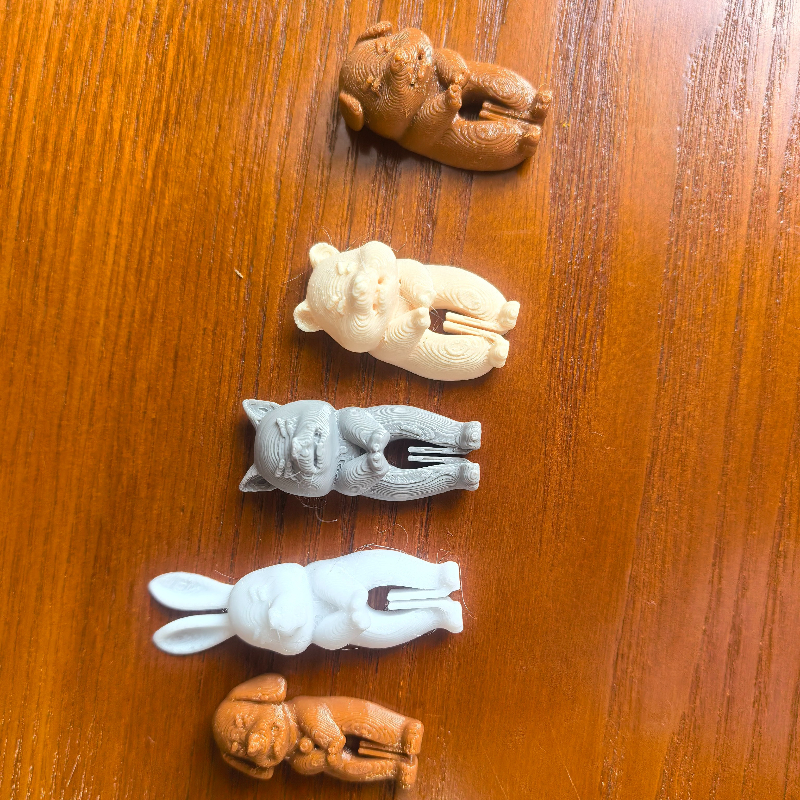 TEMU 5pcs Creative 3d Animal Squad Snack Sealing Clips, Assorted : Puppy, Rabbit, Gray Cat, Little Bear, Three-dimensional Sealing Clips For Food