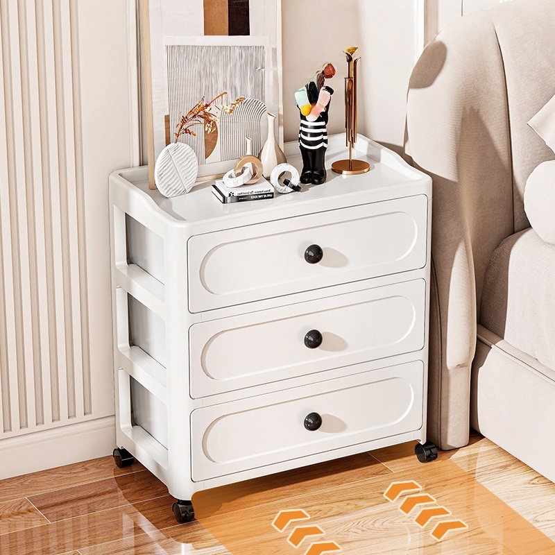 1pc drawer type storage cabinet household multi layer movable snack rack under table storage cabinet bedside storage box under bed storage