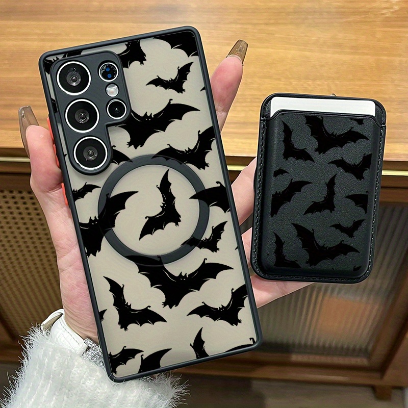TEMU Phone Case: 2pcs Set Creative Pattern Magnetic Phone Case & Fashionable Luxury Artificial Leather Magnetic Property Multi-functional For Galaxy