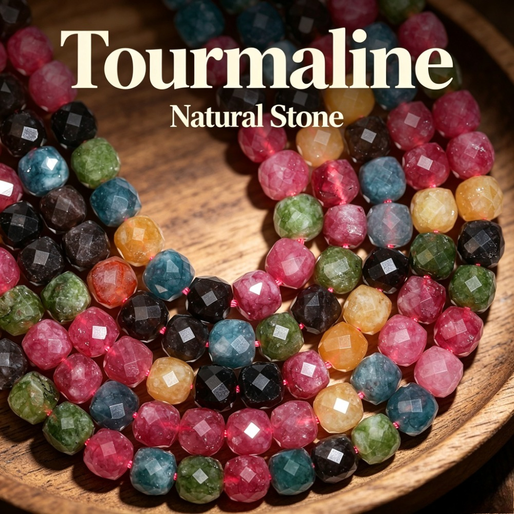 AAA Natural Stone Faceted Cube Spacer Beads for DIY Jewellery