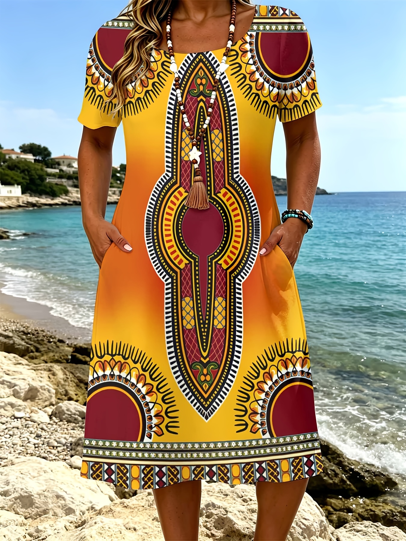 african dress white sold on Temu United States
