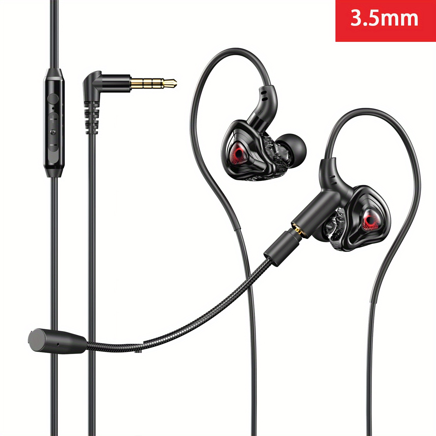 New Dual Microphone 3.5mm/type- -ear Wired Headset, Hifi With Hd Noise-canceling Microphone Sports Gaming Headset For Iphone 15-17/for And Other Cell Phones Wired Headset