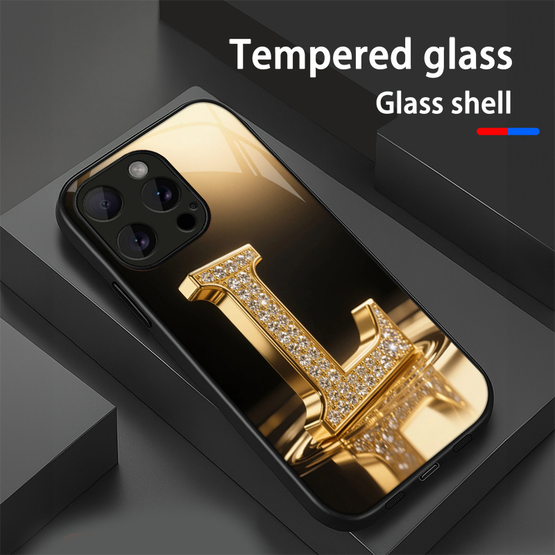 TEMU Phone Case: Mirror-finish Golden Letter 