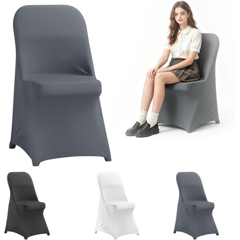 Chair Covers, Universal Folding Chair Covers, Stretchable Chair Covers Made Of Thick Fabric, Breathable And Wrinkle-free, Decorative Chair Covers For Weddings, Parties, Indoor Use, And Home