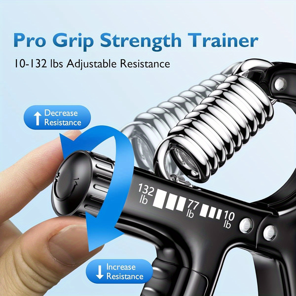 adjustable hand grip strengthener 10 132 lbs     with extended handles 2 inch grip ideal for athletes physical   black strength training gear sleek metallic   durable construction Product details 4
