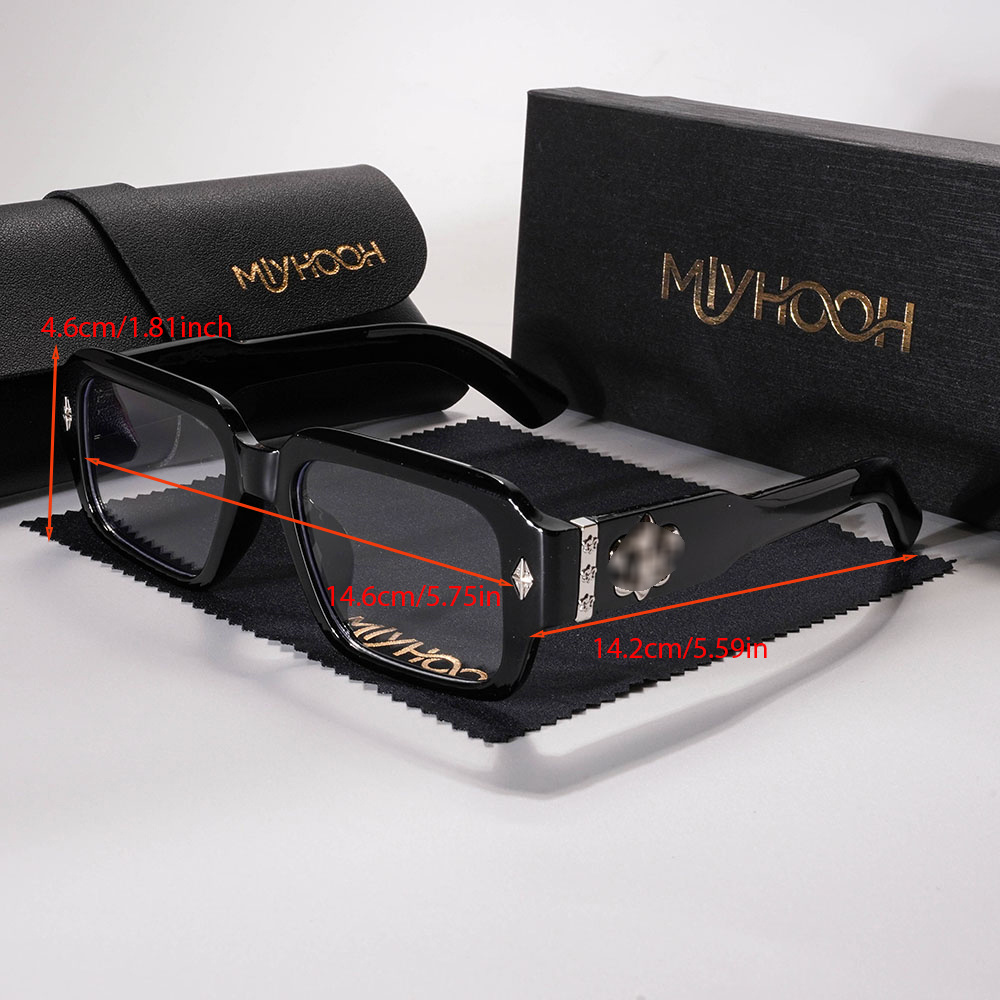 Unisex Premium Western Classic Square Retro Large Face Glasses