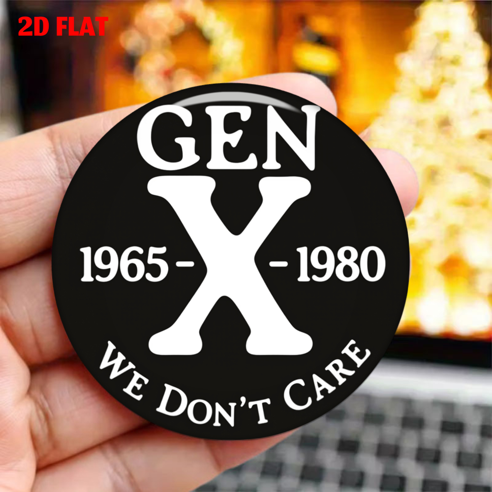 TEMU 1pc 2d - 1965 1980 We Don't Care - Round Metal Durable Magnetic Sticker, High-quality Printing, Suitable For Refrigerator, Writing Board,