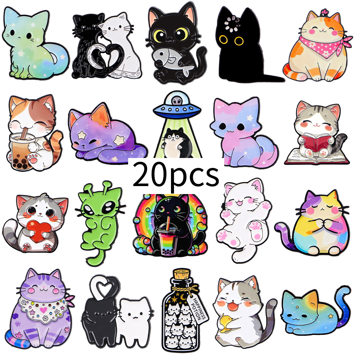 TEMU 20pcs/Set de pin's émaillés à revers et de broches, badges pour sacs à dos, sacs, décoration cool pour sac à dos, cadeaux pour amis