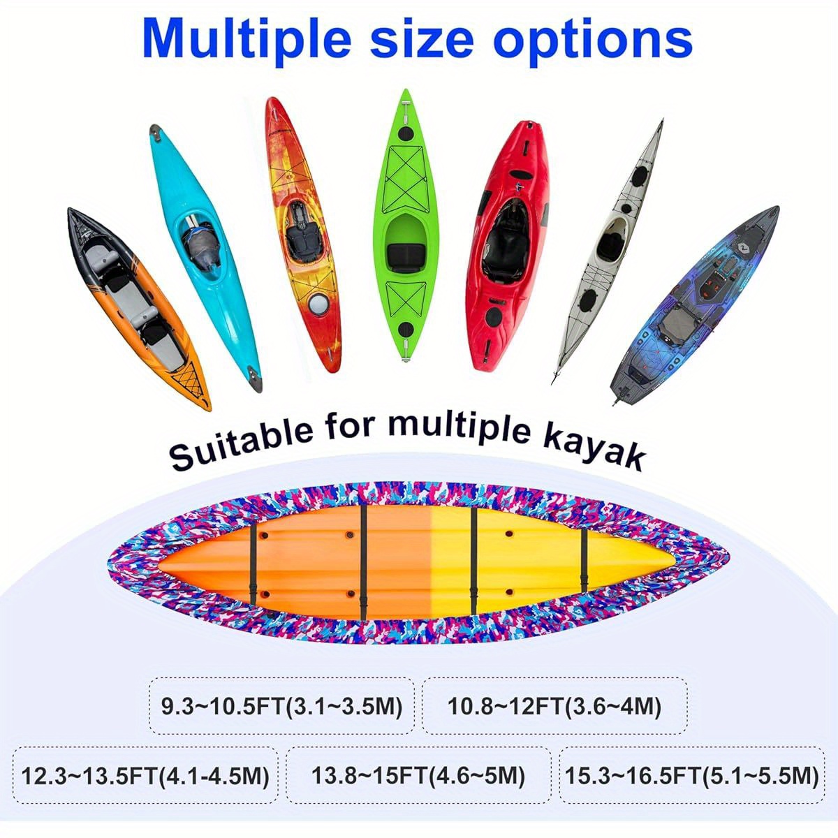 Waterproof Kayak Storage Cover UV Resistant Canoe Boat Dust Cover