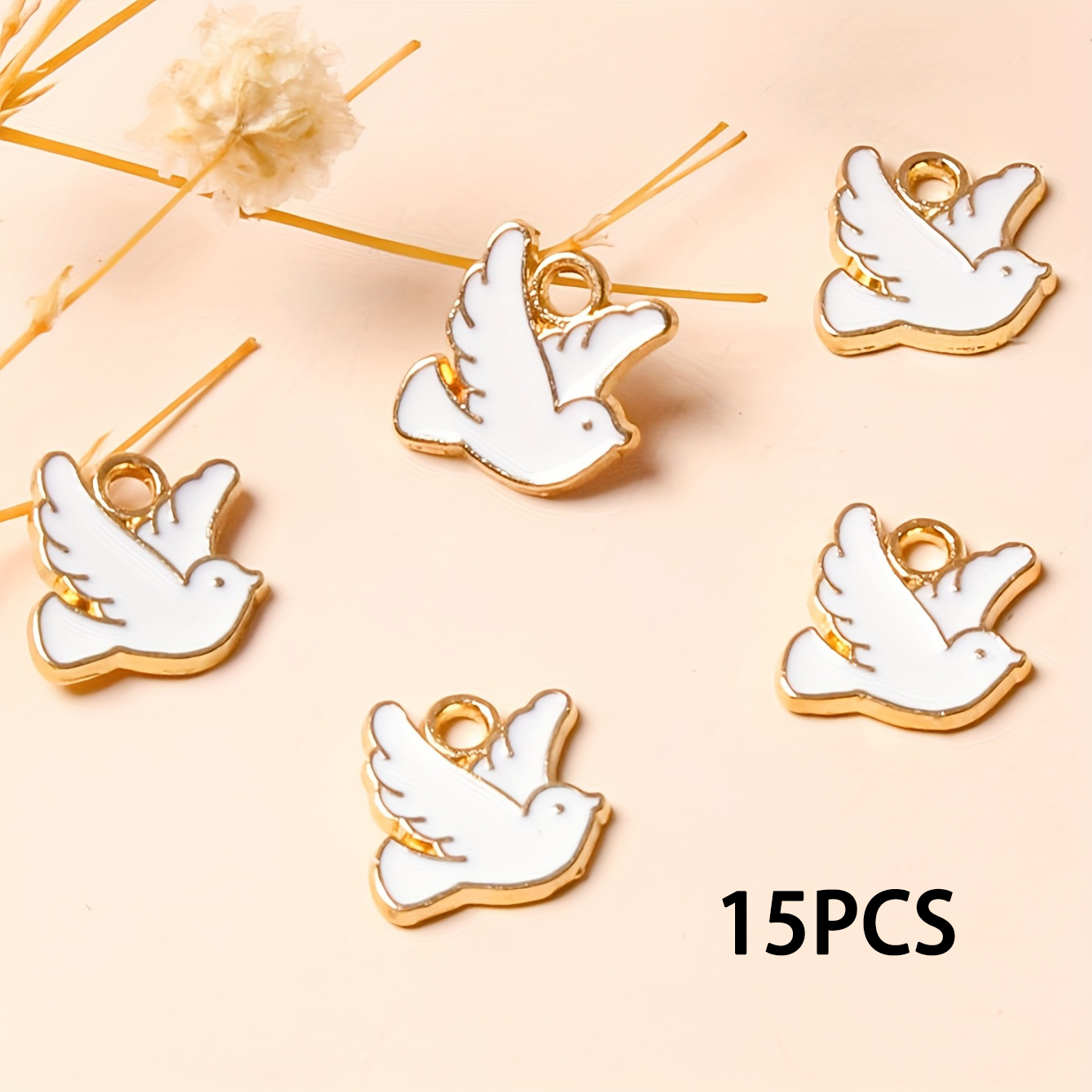 TEMU 15pcs Peace Pendants- Minimalist Alloy Jewelry For Diy Necklaces And Earrings, Perfect For Birthday, Valentine's Day, Thanksgiving Gifts,