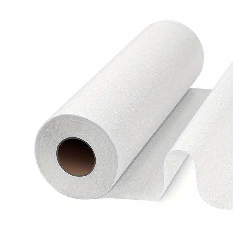E-shop 11,8" x 107,4" Bügelgewebe, mittlere Gewicht, weißes Polyester Einseitig klebbares Futtermaterial, geeignet für DIY-Nähen und Basteln, Kleidung,