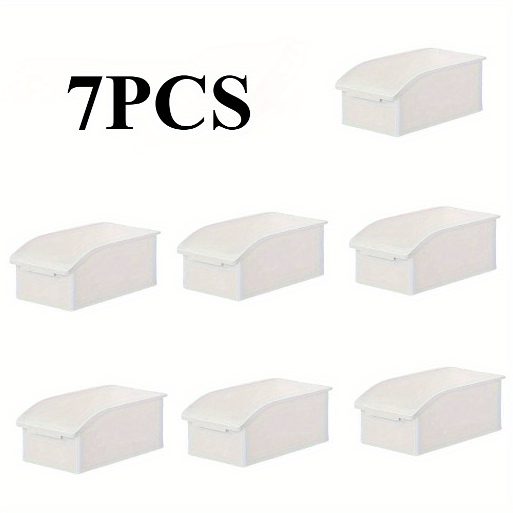 7pcs Multipurpose Fridge Storage Box Drawer Style Freezer Organizer For Eggs Vegetables Fruits Desktop Shelf