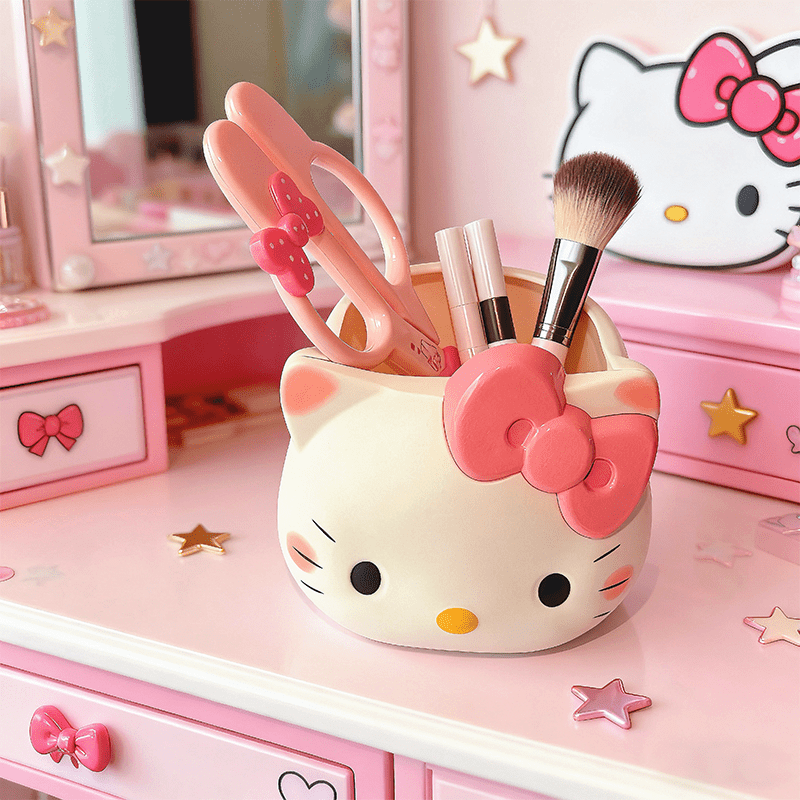 Sanrio Hello Kitty Pen Holder, a Cute Cartoon-Shaped Desktop Storage Box. This Adorable Kitty Design Multifunctional Storage Cylinder Can Hold Pens, Markers, Various Brushes 7 Sanrio Hello Kitty Pen Holder, a Cute Cartoon-Shaped Desktop Storage Box. This Adorable Kitty Design Multifunctional Storage Cylinder Can Hold Pens, Markers, Various Brushes - Image 7