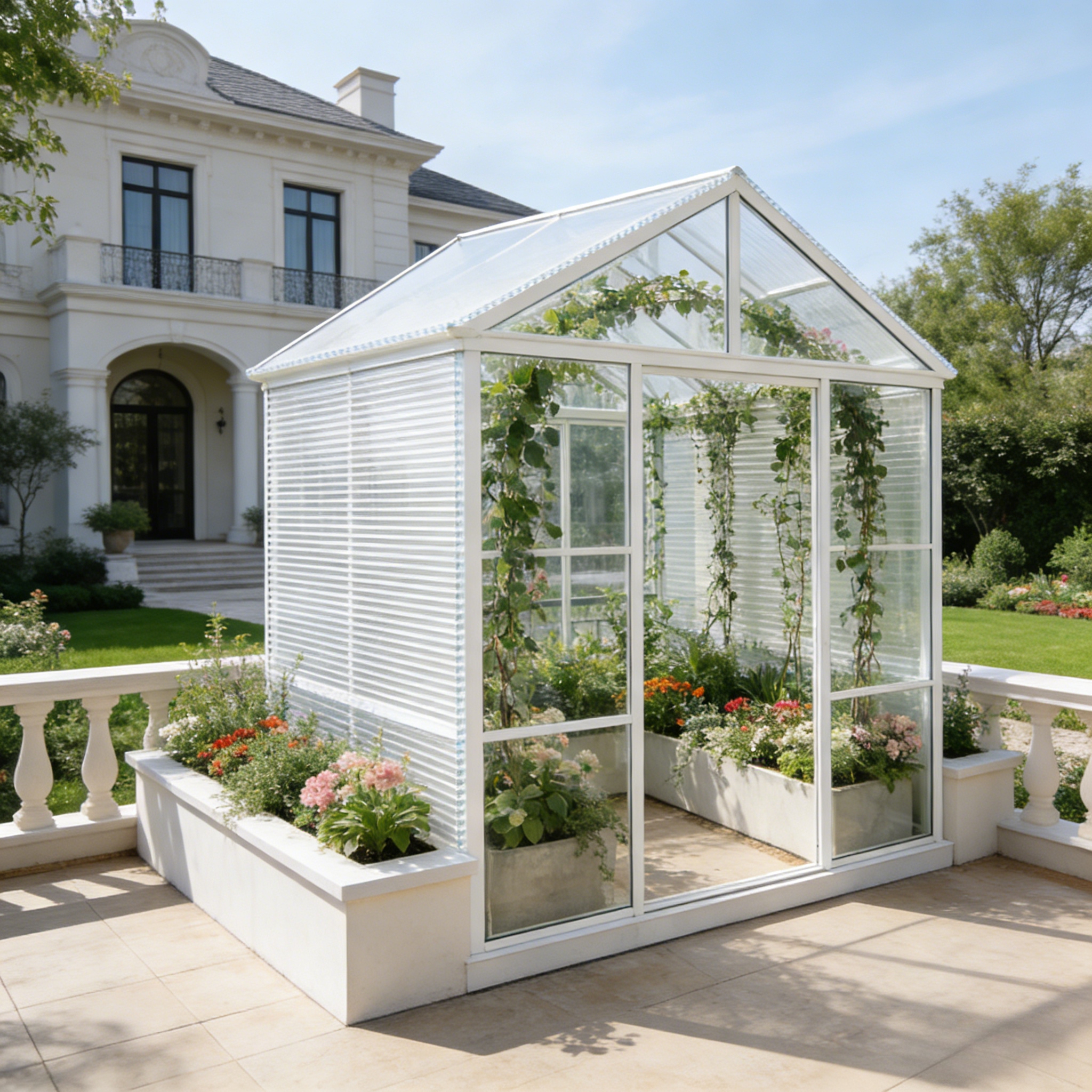 Image of 28pcs Double-walled Transparent Polycarbonate Sheet 4mm Greenhouse Pc Sheet Lightweight & Easy To Cut For Patio Cover Greenhouse Roof