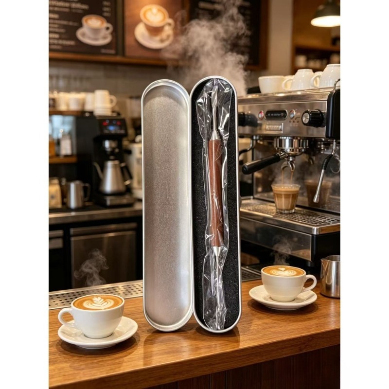 TEMU Set di per del caff癡, strumenti professionali da barista, per latte , strumenti in legno per disegnare sul caff癡, adatti per design con schiuma