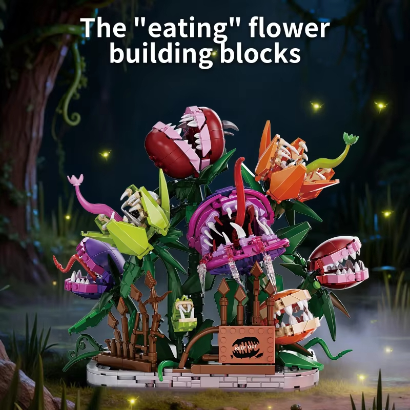 1266pcs Piranha Plant Building Blocks Toy Set for Creative Display