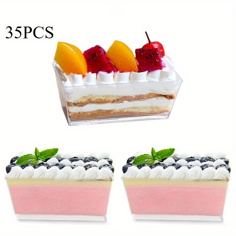 Rectangular Cup Dessert Cup Mousse Cup Pudding Yogurt Cup Creative Trapezoidal Wood Bran Cup Fruit Cake Cup
