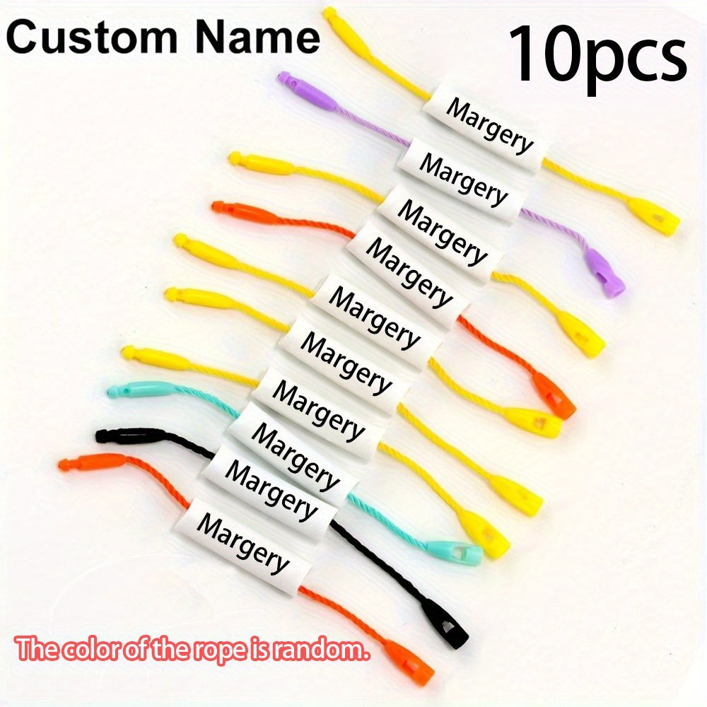 [customized Name] 6/10//40//100pcs White Shoes With Reusable Name Tags Ideal For Water Bottles Bags Pens Umbrellas Removable Labels, Name Tags