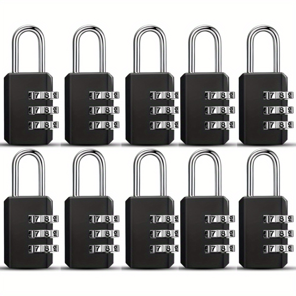 TEMU -digit Combination Lock - Waterproof Alloy Padlock For Luggage, Backpacks, Suitcases, Toolboxes & Gym Lockers
