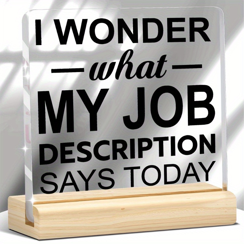TEMU 2d Flat, 1pc Acrylic Plaque, , Fun Gift For Coworkers, Quote Office Decor Desk Accessories Motivational Desk Decor Coworker Gifts Gifts Birthday