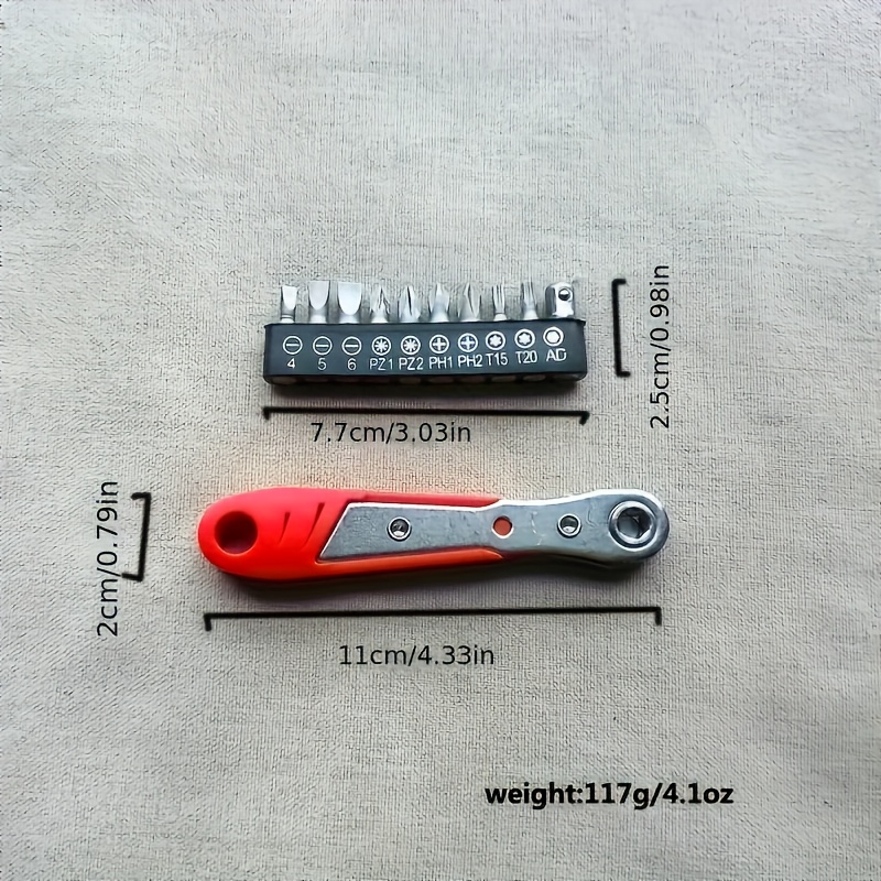 TEMU Jeu de mini tournevis à cliquet à 36 dents avec clé en L, adapté à la réparation dans les espaces restreints - Jouet multi-outils avec embouts à