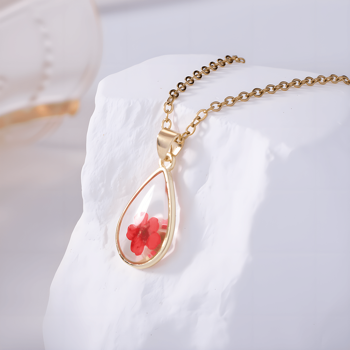 TEMU Niche Design Sense Flower Necklace, Pendant, Brightening Daily Outfit, Full Of High-end Feel