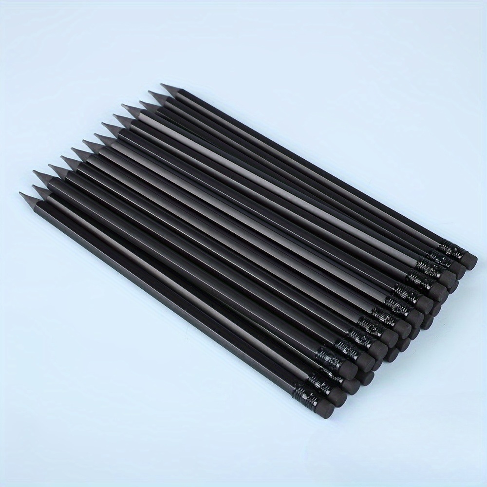 Premium HB Pencil with Eraser - Luxury Black Wood, Smooth Writing and Drawing Pencils - Durable and High-Quality, Perfect for Students and Artists, Ideal for Sketching, Pen, Pencil, Professional Pencil For Drawing, Graphite Pencil, School Supplies, Pencil For School, Pencil Set For School, Schooling, Drawing | S-grip Design, Pencils Bulk, Drawing Pencils, Medium Size Pencils, Eraser Envelope